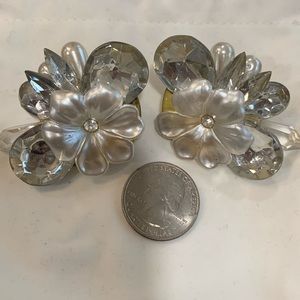 Faux crystal gemstone earrings